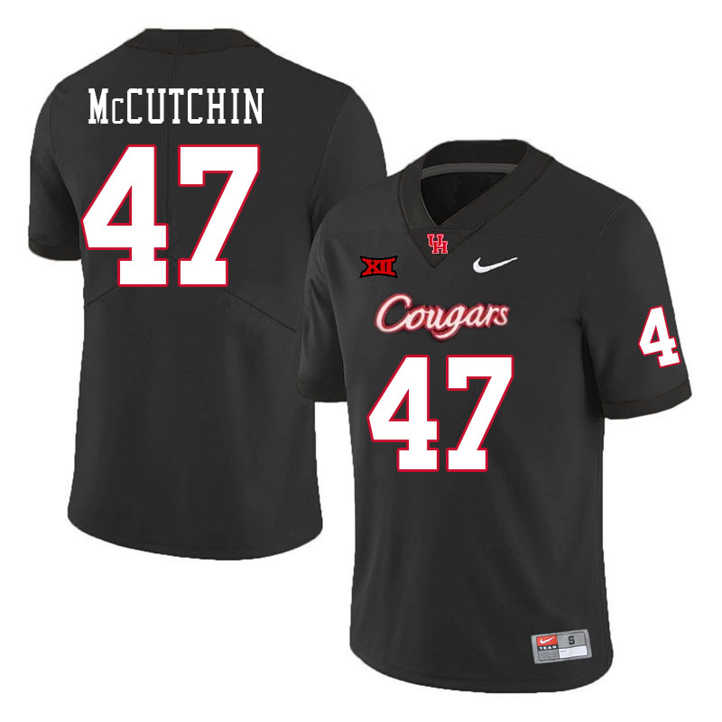 Men #47 Latreveon McCutchin Houston Cougars Big 12 XII College Football Jerseys Stitched-Black